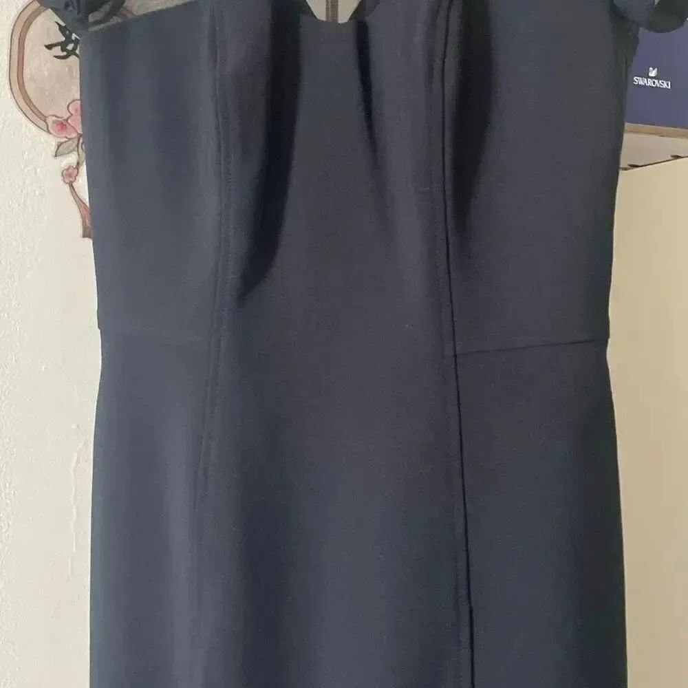 Nordstrom Maggy London classy sheer illusion bodycon black midi dress size 8 - Picture 7 of 16